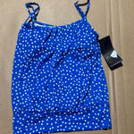 Roxanne Perfection Fit Women’s Tankini Swimsuit Top Size 10 Bra Size 34C NWT Blue Photo 0