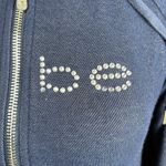 Bebe  Rhinestone Logo Zip Hoodie Women’s Small Dark Blue Y2K 2000 Retro Lace Trim Photo 7