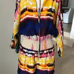 Halston Heritage NWT tie dye silk 3/4 sleeve tie front romper playsuit size 2 XS Photo 6