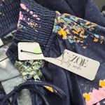 Nic+Zoe Navy Floral Blouse NWT Size PP Dark Blue Floral Top Navy and Pink Top Photo 7