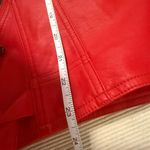 Red Faux Leather Moto Jacket – Tagged Kids 150cm Fits Women’s XS/S Photo 4