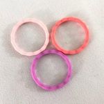 Lot of 3 Silicone Wedding Rings for Women Size 9 Pink Photo 0