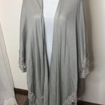 LC Lauren Conrad Lauren Conrad women’s long light grey Lacy shal cardigan Photo 1