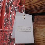 Mac Duggal  6030 Womens High Neck Embellished Mesh Gown With Slit Dress Coral Photo 13