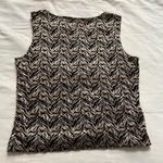 Vintage black tan zebra jacquard shell tank top Size large Brown Photo 3