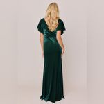 Revelry Gwen Velvet Short Sleeve Midi Maxi Long Dress Formal Emerald Green 14 Photo 1