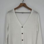 J.Jill  White Linen Blend Long Sleeve Button Front Cardigan Sweater Size S Photo 3