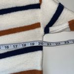 Charlotte Russe Charlotte Ruse White Brown & Navy Blue Striped Knit Sweater Photo 5