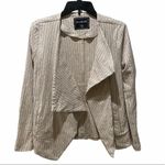 BLANK NYC Denim Pinstriped Cream Jacket Size XS Photo 3