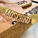 Moschino Pointed Toe Glitter Logo Flats Photo 4