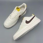 Nike Chic and Comfortable: Women's Court Vision Low - Sail/Yellow/Brown Size 7.5 Photo 4
