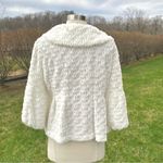 Pyramid Collection White Faux Fur jacket bell sleeve S Photo 8