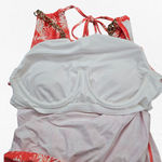 Michael Michael Kors Coral Orange Pink Tropical Tankini Halter Swim Top Size XS Photo 5