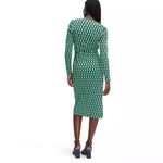 Diane Von Furstenberg 💕DVF x TARGET💕 Long Sleeve Midi Arrow Geo Green Wrap Dress XL Photo 5