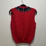 Jos. A. Bank  Red Sweater Vest with Plaid V-Neck Photo 3