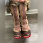 Sorel  Joan Of Arctic Boots Eskimo Waterproof Boots Tall Thick Warm Brown Pink 8 Photo 4