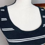 Wild Fable  Black White Striped Scoop Neck Ribbed Midi Tank Dress Medium Photo 3