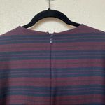 ZARA Maroon Navy Stripe Bubble Sleeve Top Size Large Photo 6