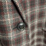 NWOT Sag Harbor Houndstooth Plaid Wool Blend Blazer Burgundy Black Size 18 Red Photo 7