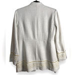 Textured Embellished Jacket Topper Ivory Gold Size 8 Medium Or Chicos 1 Photo 5