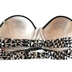 Xhilaration Bikini Top Push Up Strapless Underwire Geometric Black White Blue XS Photo 1