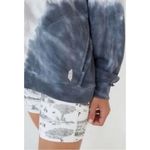 Free People  Ombre Tie Dye Metti Crew Black White Size Small Oversized Pockets Photo 5