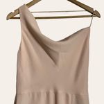 After Six  6849 Cameo Blush Pink Crepe One Shoulder Draped Cowl Neck Gown 4 New Photo 2