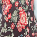 Jones New York  Bias Cut Dress Silk Floral ALTERED V-Neck Women Flirty Brown Pink Photo 10