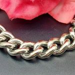 Henri Brendel Silver Tone Cable Chain Bracelet Black Elastic Back One Size Photo 0