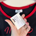 Piko  Women’s Black Red University of Miami Bamboo 3/4 Sleeves Top Medium NWT Photo 3