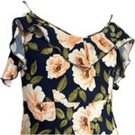 Forever 21 Womens Contemporary Floral Print Cold Shoulder Cropped Jumpsuit Sz S Photo 2