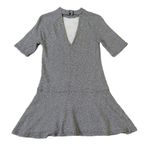 Free People  Black White Stripe Mini Dress Keyhole Back Cotton Size XS Women's Photo 5