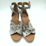 Treasure & Bond  Wedge Sandals Espadrille Heels Ankle Strap Faux Leather Snake 9 Photo 1