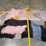 Belle France Womens M Silk Tie Dye Art to Wear Oversized Lagenlook Coastal Top Pink Size M Photo 8