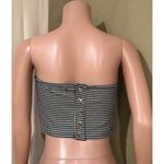 Honey Punch  Women's Black & White Checkered Strapless Crop Top Size L Photo 5