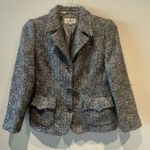 Valentino Miss V Vintage Gray/Silver sparkled thread 3 button blazer size 12 Gray Photo 1