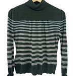 a.n.a Vintage . Gray Stripe Turtleneck Sweater Size Medium Petite Black Y2K Boho Photo 0