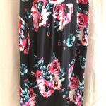LAOLASI 3XL black floral dress midi tank soft crisscross top summer vacation NWT Size 3X Photo 4
