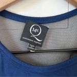 Alexander McQueen McQ By Mesh Inset Asymmetrical Dress in Navy Blue and Black Photo 3