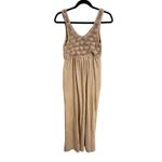 Aerie  Tan Koko Brown Boho Crochet Knit Maxi Dress Medium NWT Photo 1
