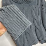 Moon & Madison Blue-Gray Plush Cowl Neck Knit Sweater Photo 1