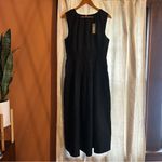 J.Crew  Hyacinth Midi Dress Cotton Poplin Black A-Line Smocked Sleeveless NWT M Photo 1