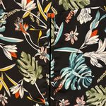 PEACOCKS BRAND BLACK WITH BRIGHT COLOR FLORAL DESIGN SHORT SLEEVE OPEN BACK Size L Photo 6