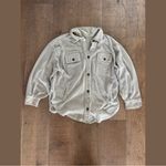 Free People  gray button down shirt jacket shacket Photo 1