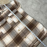 Banana Republic Women's Wool Blend Plaid Flannel Shirt Jacket Longline Brown M Photo 14