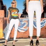 Current/Elliott  The High Waist Stiletto Jeans 2 Year Destroy Stretch White 31 Photo 1