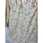 ASOS  Design Cream Pink Floral Eyelet Lace Mini Dress Blouson Sleeve Sz 6 Medium Photo 5