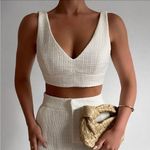 Showpo Adelaide white soft tweed crop top Size 8 Photo 0
