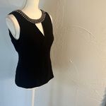 XOXO Black Keyhole Top with Embellished Neckline Photo 3