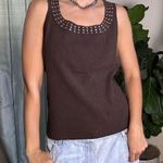 Cable & Gauge  brown with gold studded tank top Photo 1